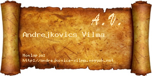 Andrejkovics Vilma névjegykártya